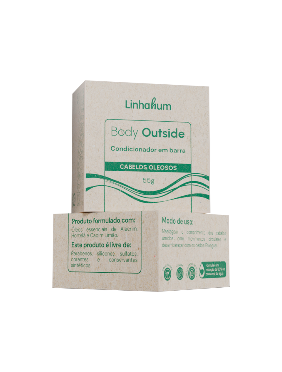Condicionador Hidratação Profunda | Condicionador para cabelos oleosos | Linhahum | Body Outside | 55g