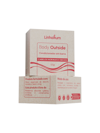 Condicionador Hidratação Suave | Condicionador em Barra | Linhahum | Body Outside | 55g