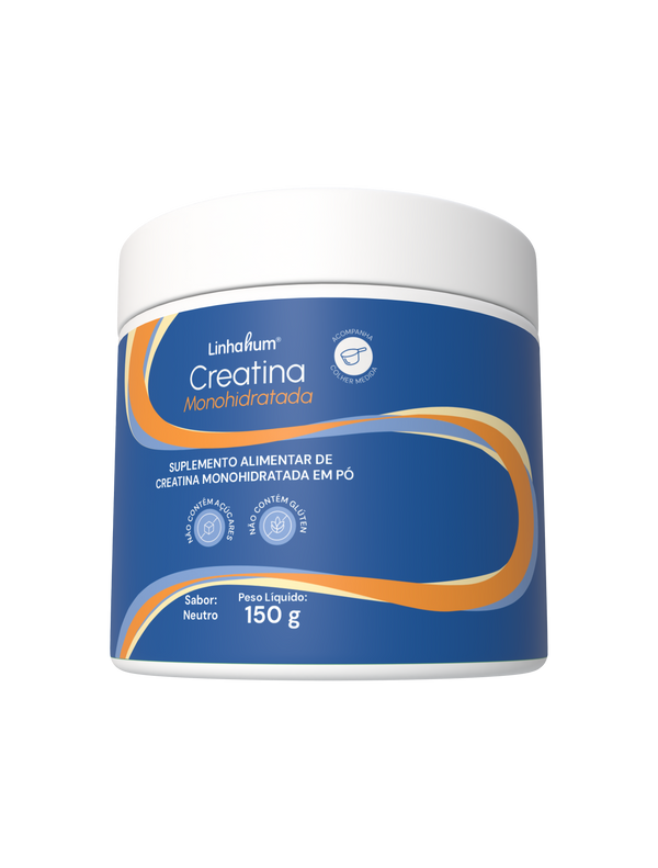 Creatina Monohidratada | Linhahum | 50 porções | Pote com 150g | Sabor Neutro