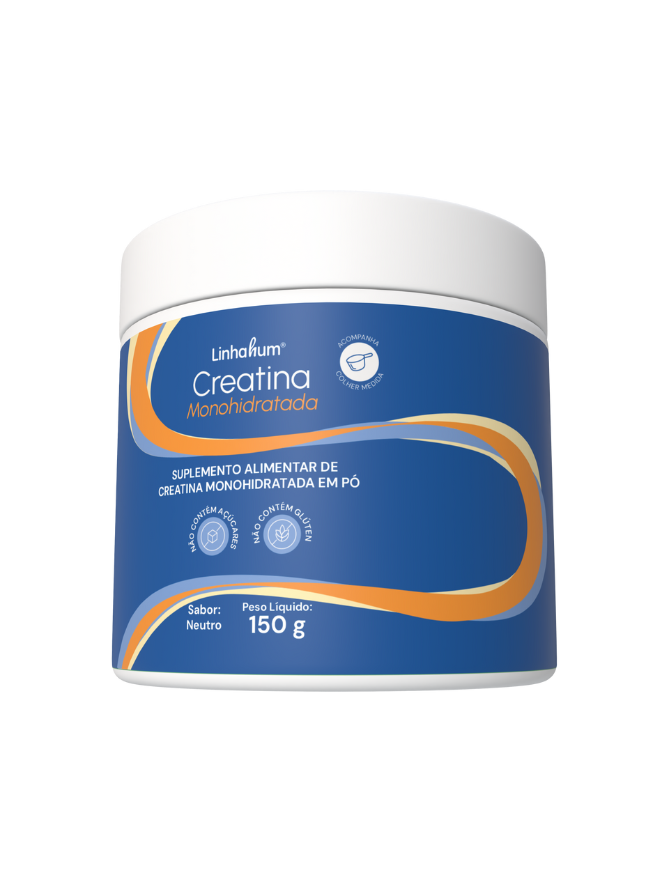Creatina Monohidratada | Linhahum | 50 porções | Pote com 150g | Sabor Neutro