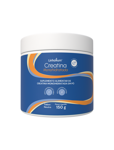 Creatina Monohidratada | Linhahum | 50 porções | Pote com 150g | Sabor Neutro