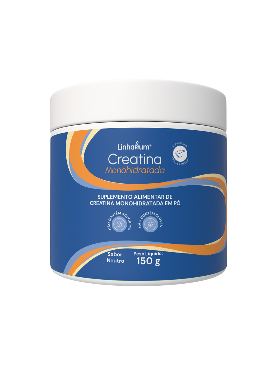 Creatina Monohidratada | Linhahum | 50 porções | Pote com 150g | Sabor Neutro