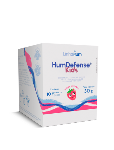 HumDefense Kids | Suplemento para Imunidade Infantil | Caixa com 10 sachês | Sabor Morango