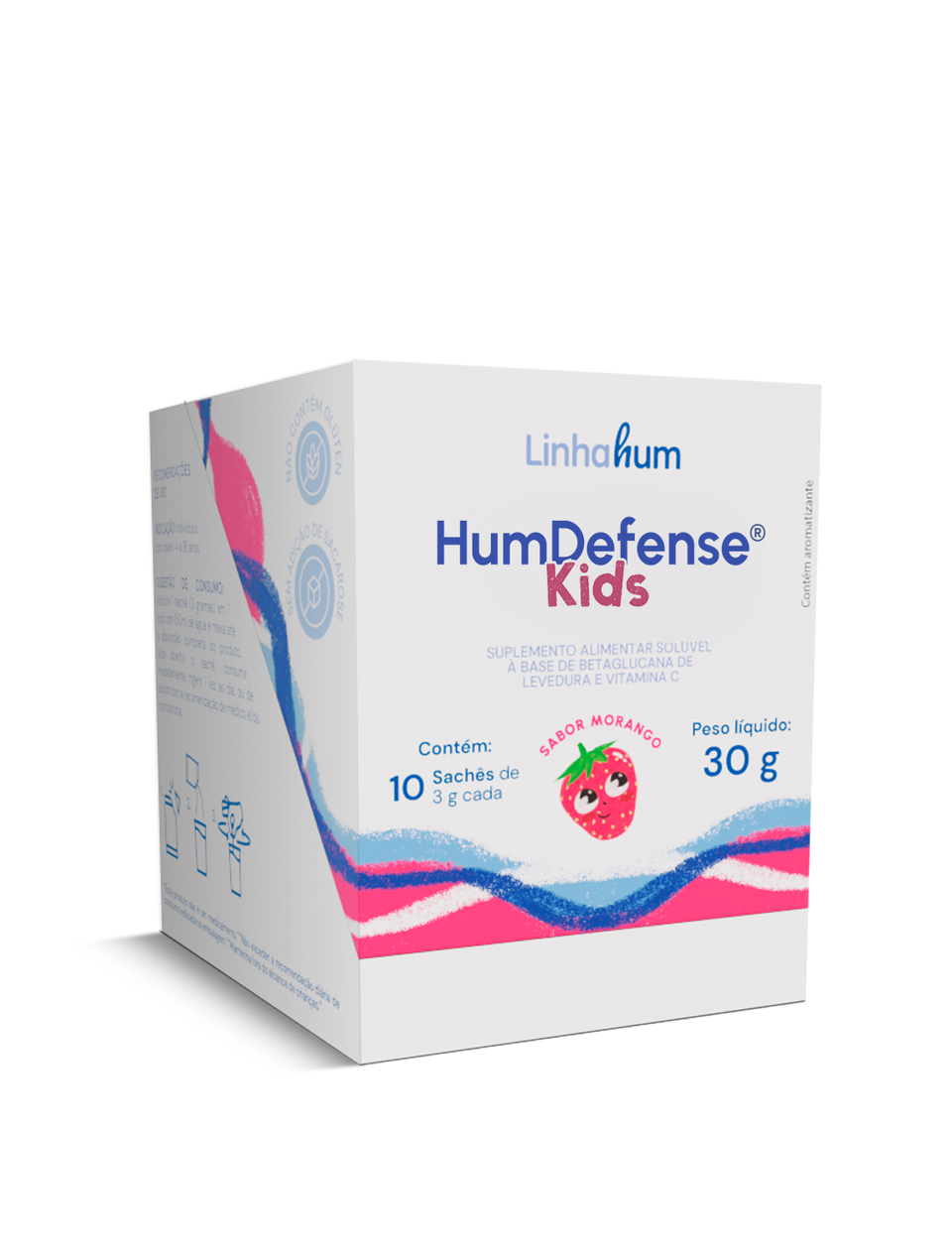 HumDefense Kids | Suplemento para Imunidade Infantil | Caixa com 10 sachês | Sabor Morango