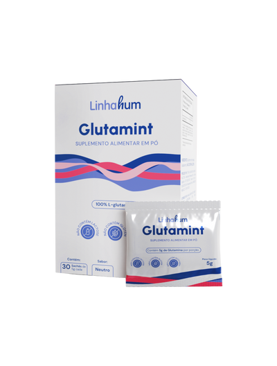 Glutamint | Glutamina para Intestino | Linhahum | Caixa com 30 sachês | Sabor Neutro