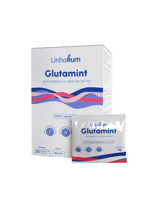 Glutamint | Glutamina para Intestino | Linhahum | Caixa com 30 sachês | Sabor Neutro