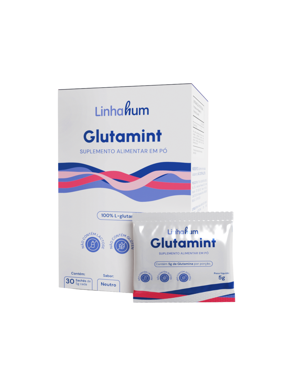 Glutamint | Glutamina para Intestino | Linhahum | Caixa com 30 sachês | Sabor Neutro