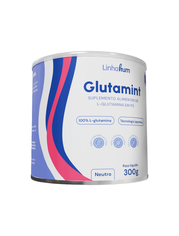 Glutamint | Suplemento Glutamina | Linhahum | Lata com 300g | Sabor Neutro
