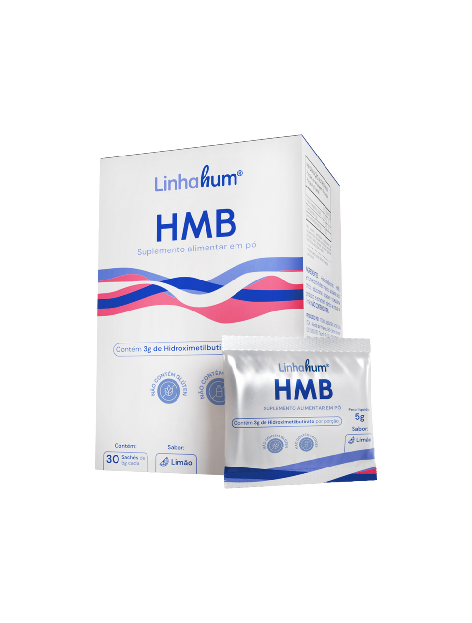 Suplemento HMB | Linhahum | Caixa com 30 sachês  | Sabor Limão