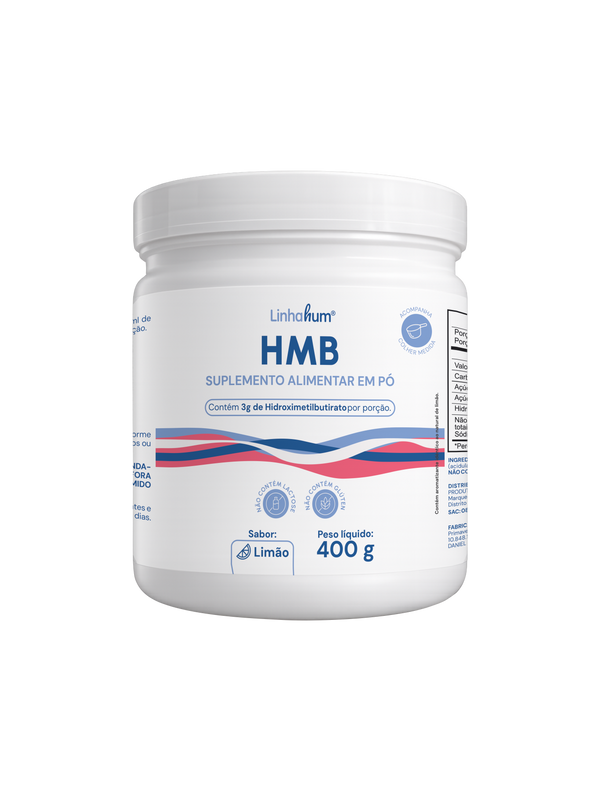 Suplemento HMB | Linhahum | Pote com 400g  | Sabor Limão