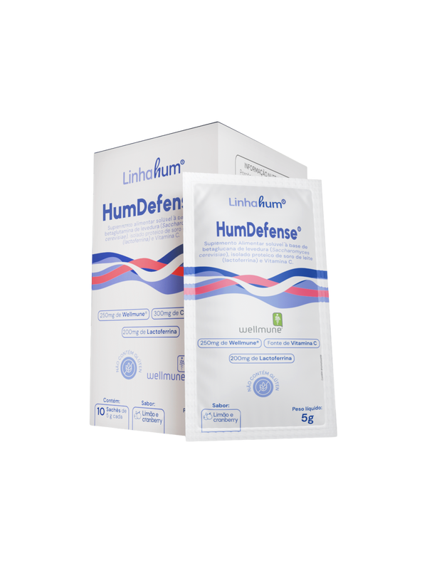 HumDefense | Suplemento para Imunidade | Linhahum | Caixa com 10 sachês | Sabor Cramberry e Limão