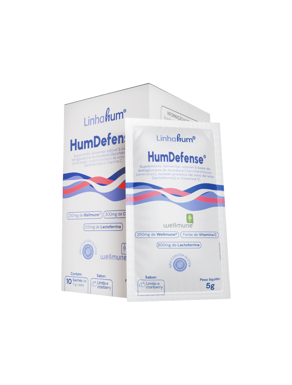 HumDefense | Suplemento para Imunidade | Linhahum | Caixa com 10 sachês | Sabor Cramberry e Limão
