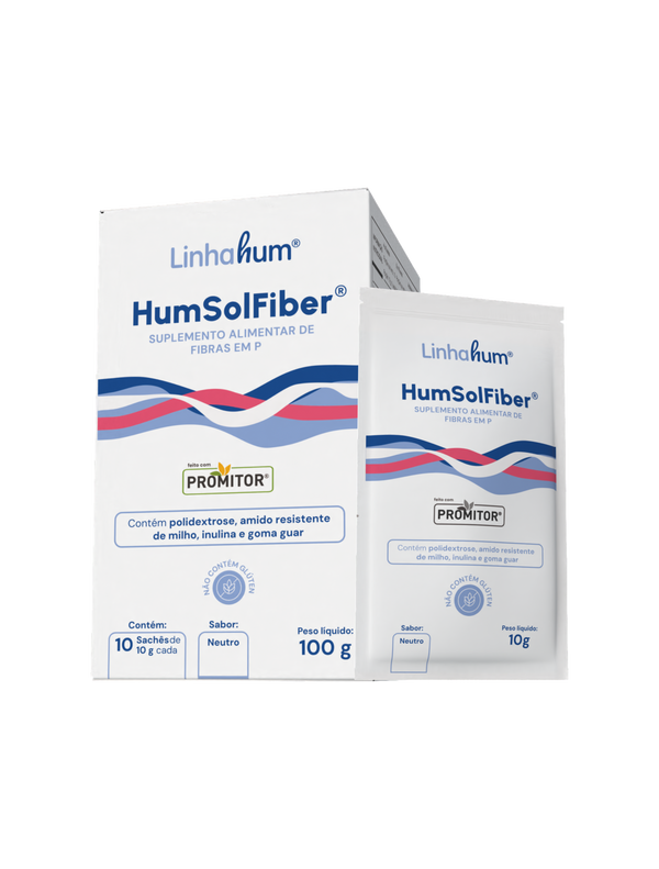 HumSolFiber | Suplemento Alimentar Fibras | Linhahum | Caixa com 10 sachês | Sabor Neutro