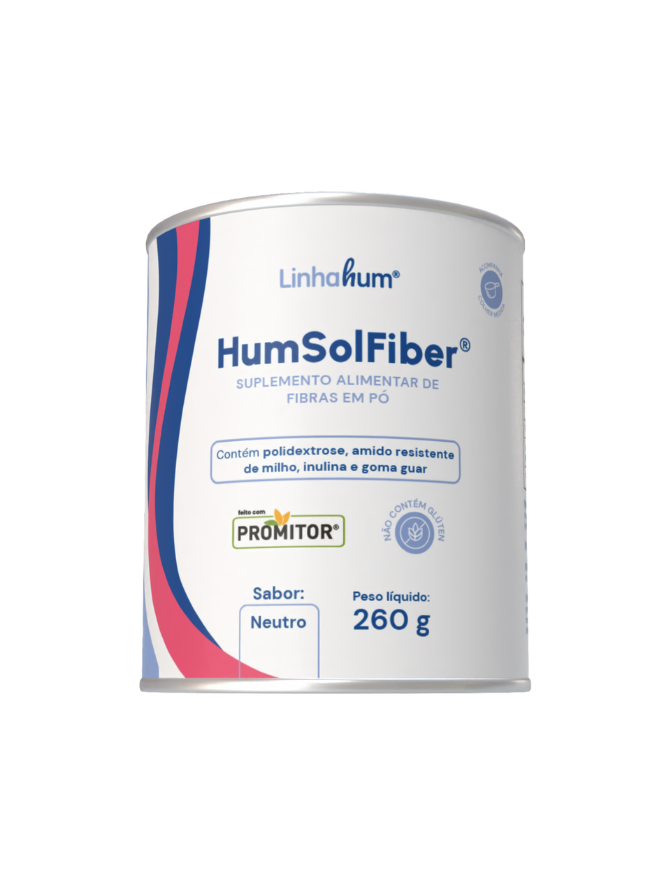 HumSolFiber | Suplemento de Fibras | Linhahum | Lata com 260g | Sabor Neutro