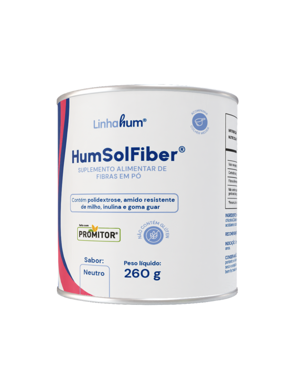 HumSolFiber | Suplemento de Fibras | Linhahum | Lata com 260g | Sabor Neutro