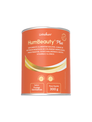 HumBeauty Plus | Suplemento Alimentar Beleza e Circulação | Linhahum | Lata 300g | Sabor Frutas Vermelhas