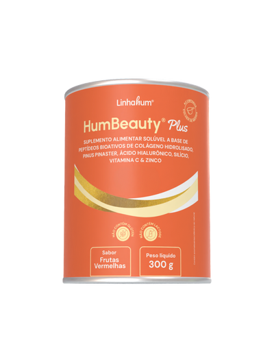 HumBeauty Plus | Suplemento Alimentar Beleza e Circulação | Linhahum | Lata 300g | Sabor Frutas Vermelhas
