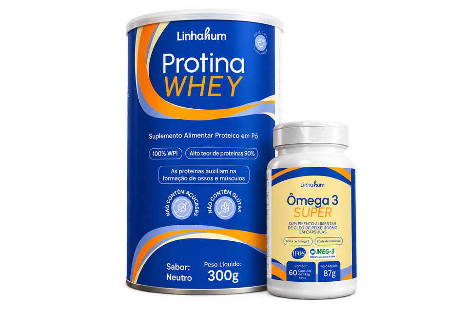 Kit Essencial: ProtinaWhey + Ômega 3 Super
