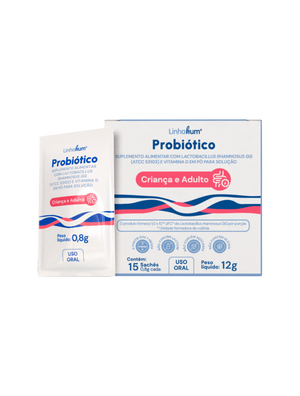 Linhahum Probiótico | 15 Sachês | Sem Sabor.