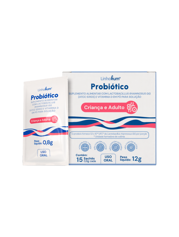 Linhahum Probiótico | 15 Sachês | Sem Sabor.