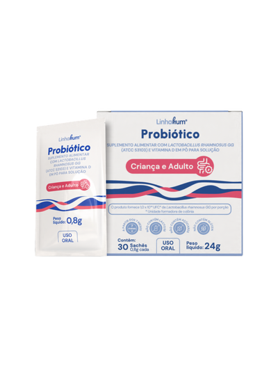 Linhahum Probiótico | 30 Sachês | Sem Sabor