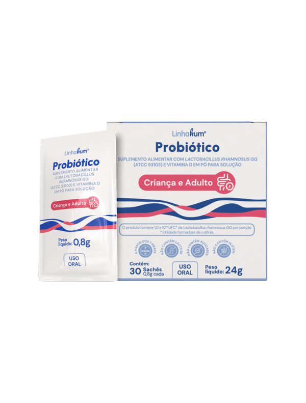 Linhahum Probiótico | 30 Sachês | Sem Sabor