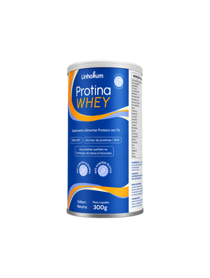 Protina Whey | Suplemento Whey Protein | Linhahum | Lata com 300g | Sabor Neutro