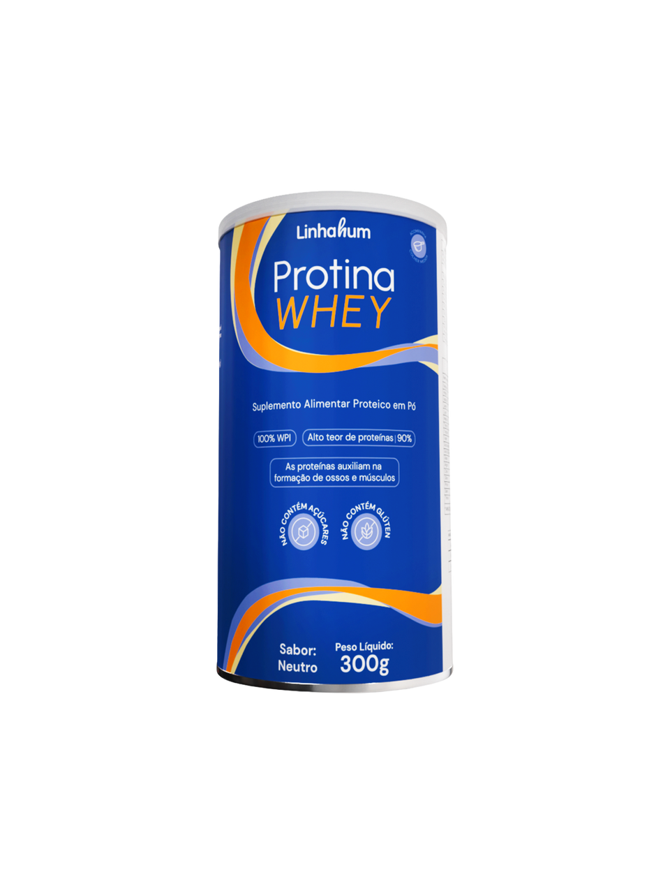 Protina Whey | Suplemento Whey Protein | Linhahum | Lata com 300g | Sabor Neutro