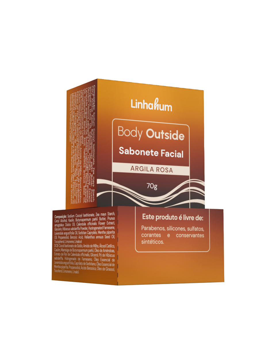 Sabonete Facial de Argila Rosa | Skincare | Linhahum | Body Outside | 70g