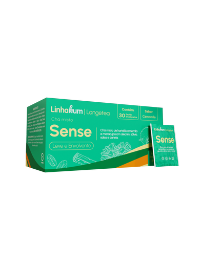 Chá Sense | Chá Relaxante e Digestivo | Linhahum | Caixa com 30 sachês | Sabor Camomila e Especiarias