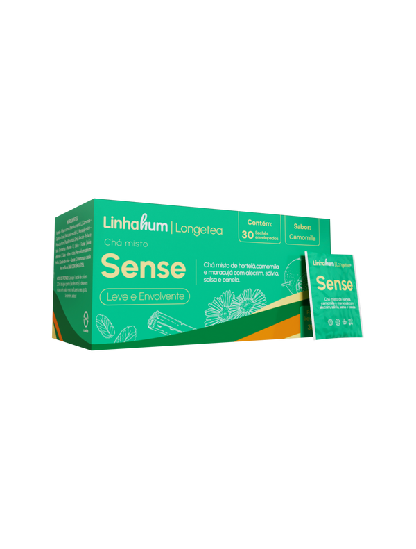 Chá Sense | Chá Relaxante e Digestivo | Linhahum | Caixa com 30 sachês | Sabor Camomila e Especiarias