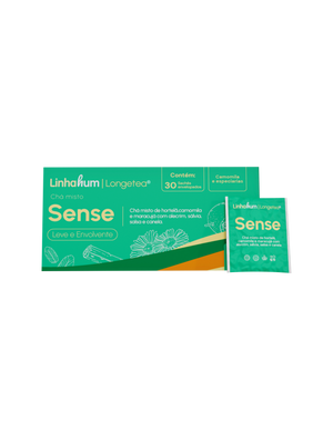 Chá Sense | Chá Relaxante e Digestivo | Linhahum | Caixa com 30 sachês | Sabor Camomila e Especiarias