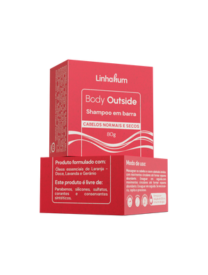 Shampoo para Cabelos Normais e Secos | Shampoo em Barra | Linhahum | Body Outside | 80g