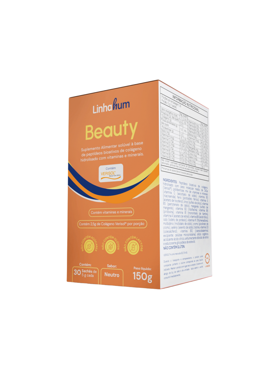 Beauty | Colágeno Verisol® | Linhahum | Caixa com 30 Sachês | Sabor Neutro