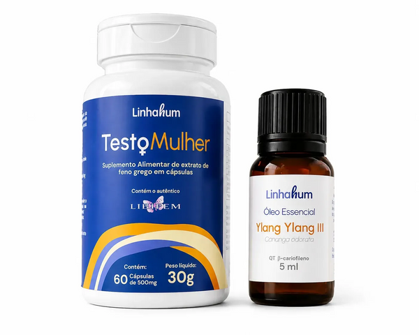 Combo Rebeca | Compre 1 TestoMulher e Ganhe 1 Oleo Afrodisíaco Ylang Ylang | Equilíbrio Hormonal, Libido e Vitalidade Feminina